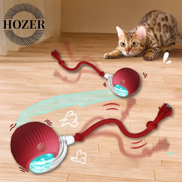Gato bola interativa brinquedos bola de rolamento automático falso cauda recarregável inteligente animal de estimação brinquedo elétrico cão gato treinamento imitar mouse