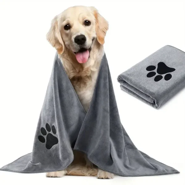 Toalha de banho de microfibra para animais de estimação, bordada, super macia, absorvente, secagem rápida, grosso, cobertor para cães, roupão, suprimentos de aliciamento