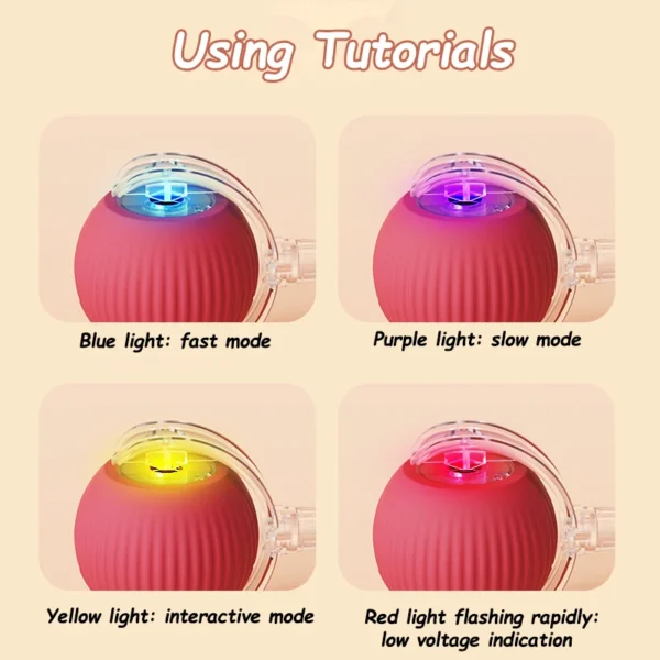 Gato bola interativa brinquedos bola de rolamento automático falso cauda recarregável inteligente animal de estimação brinquedo elétrico cão gato treinamento imitar mouse - Image 6